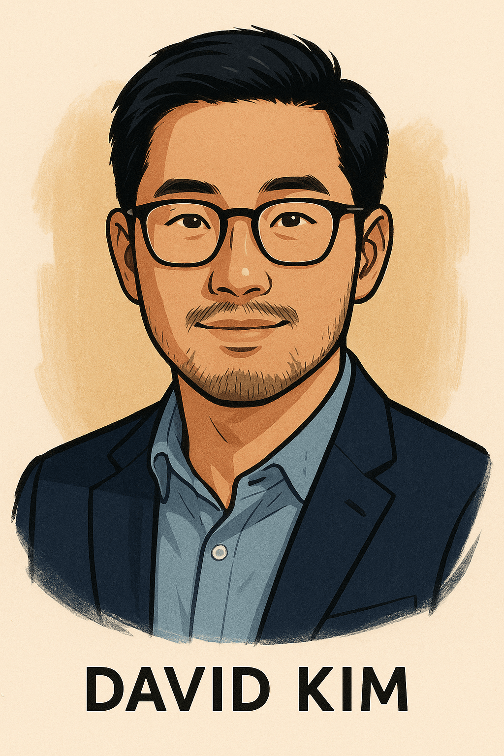 Portrait illustration of David Kim, SEO & User Experience Specialist at TopSugarDaddyApps.com, expert in digital marketing, user behavior, and search engine optimization